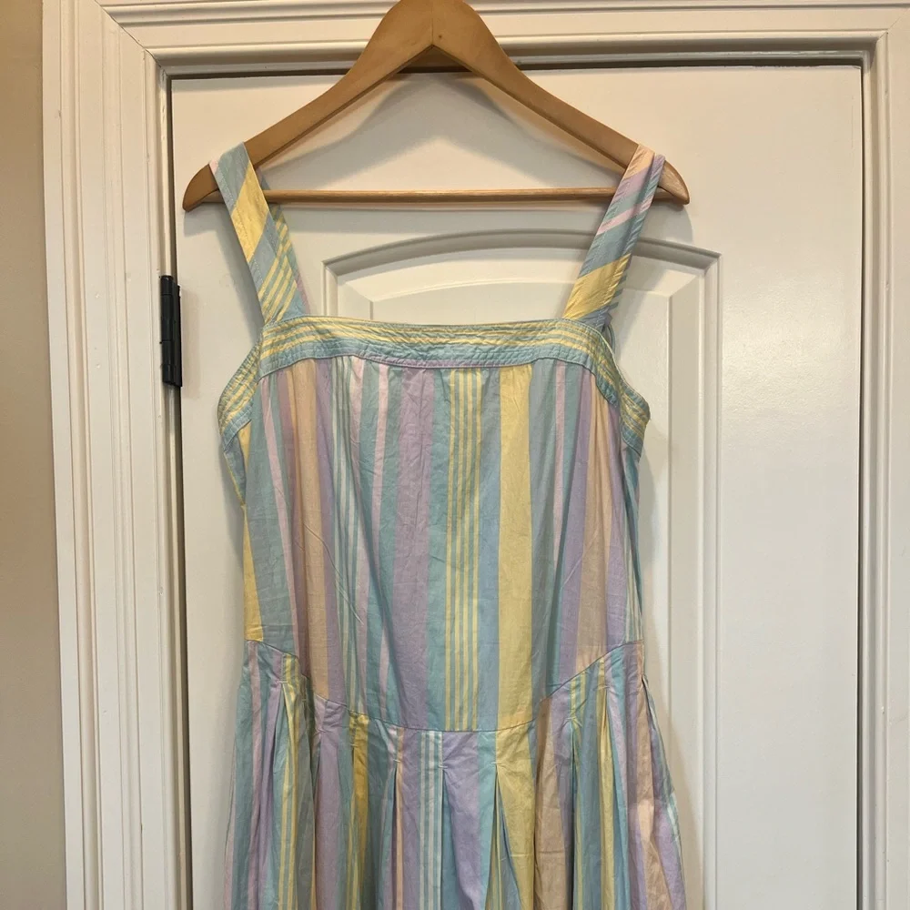 NWT Free People Primavera Striped Midi Dress in Pastel